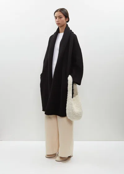 Lauren Manoogian Baby Alpaca Merino Wool Crochet Fur Bag In Raw White