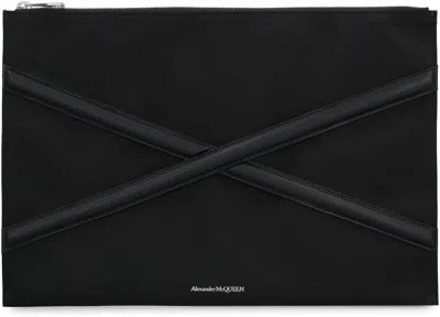 Alexander Mcqueen Harness Nylon Pouch-bag With Logo