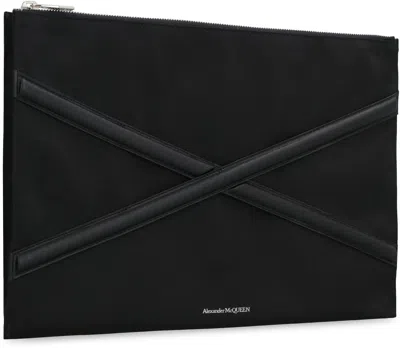Alexander Mcqueen Harness Nylon Pouch-bag With Logo