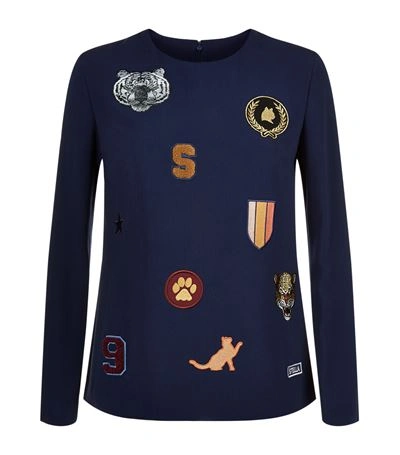 Shop Stella Mccartney Embroidered Badge Cady Top