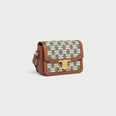 Celine Beige  Teen Triomphe With Border Shoulder And Crossbody Bag For Women