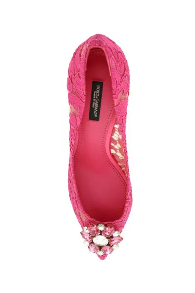 Dolce & Gabbana Woman Pumps Fuchsia Size 5.5 Viscose, Cotton, Silk, Polyamide In Pink