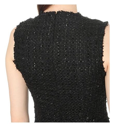 Shop Simone Rocha Pleated Tweed Dress In Black