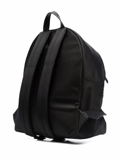 Dsquared2 Glossy Black Nylon Backpack With Logo Print