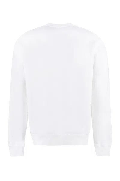 Dsquared2 Ribbed Crew-neck Cotton Sweatshirt With Long Sleeves