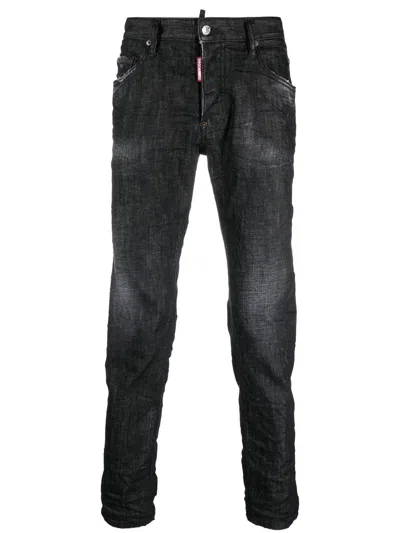 Dsquared2 Tapered Distressed Slim In Black