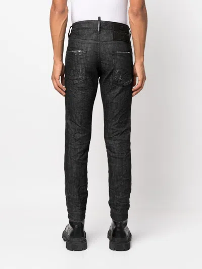 Dsquared2 Tapered Distressed Slim In Black