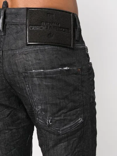 Dsquared2 Tapered Distressed Slim In Black