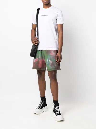 Dsquared2 'cool Fit Tee' White T-shirt With Logo Print On The Front In Cotton Man