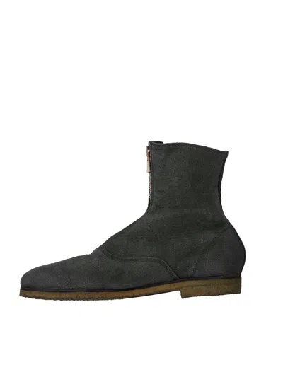 Guidi Men's Linen Boots With Front Zip
