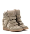 ISABEL MARANT BEKETT LEATHER AND SUEDE SNEAKERS,P00189375