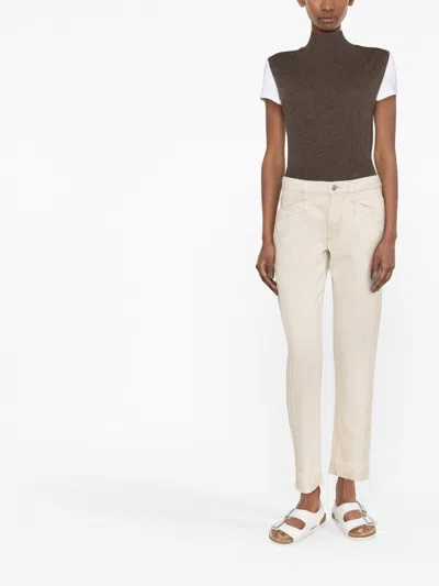 Isabel Marant Étoile Isabel Marant Etoile Women's Ecru Sulanoa Regular-fit Mid-rise Cotton-denim Jeans