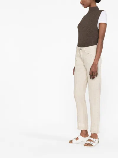 Isabel Marant Étoile Isabel Marant Etoile Women's Ecru Sulanoa Regular-fit Mid-rise Cotton-denim Jeans