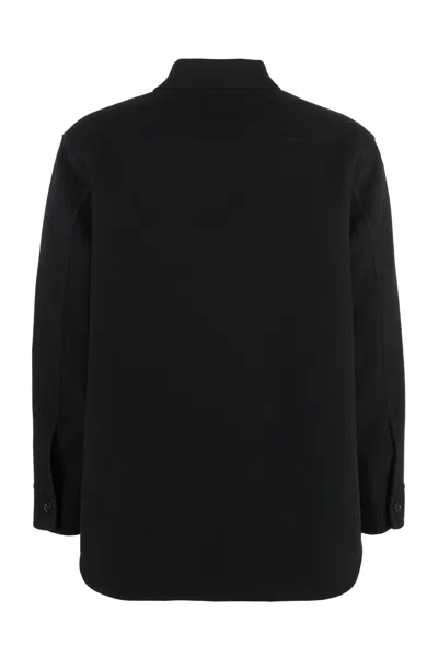 Jil Sander Wool Coat With Long Sleeves And Curved Hem