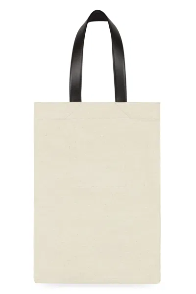 Jil Sander White White Logo Large Tote