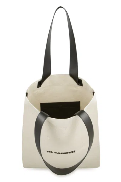 Jil Sander White White Logo Large Tote
