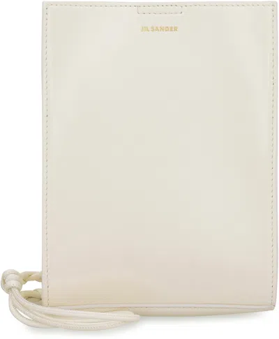 Jil Sander Ivory Leather Small Tangle Shoulder Bag In White