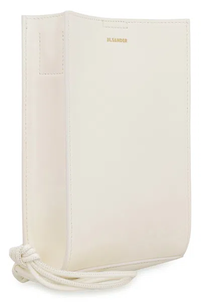 Jil Sander Ivory Leather Small Tangle Shoulder Bag In White