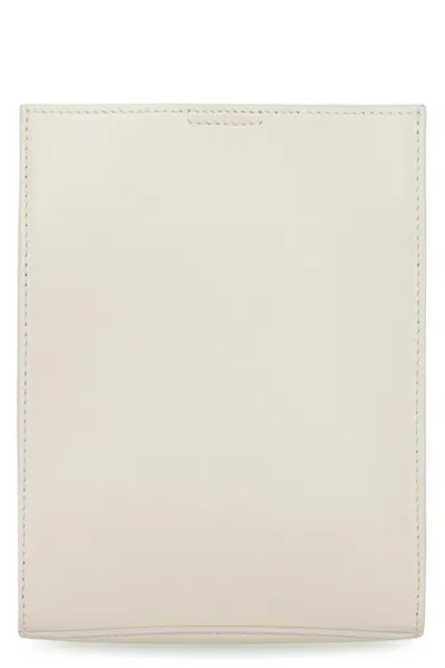 Jil Sander Ivory Leather Small Tangle Shoulder Bag In White