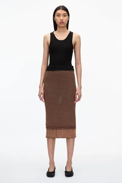 3.1 Phillip Lim Bi-color Knit Pencil Skirt In Clay-blk