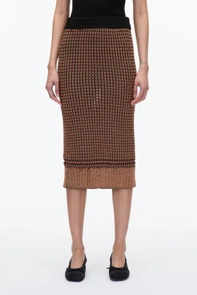 3.1 Phillip Lim Bi-color Knit Pencil Skirt In Clay-blk