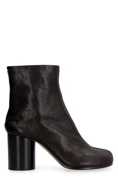 Maison Margiela Block Heel Leather Round Toe Boots