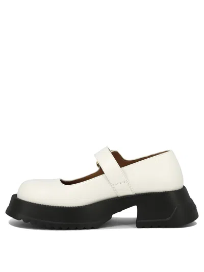 Marni 20mm Mary Jane Leather Shoes In Lily White