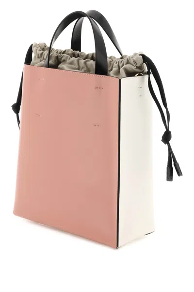 Marni Museo Drawstring Leather Tote Bag