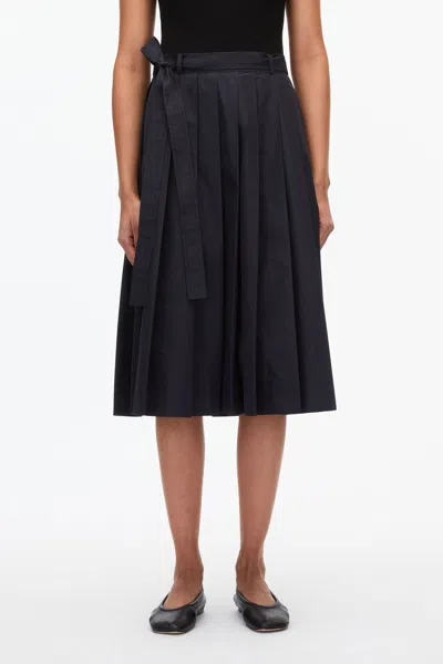 3.1 Phillip Lim Knife Pleat Belted Skirt In Midnight