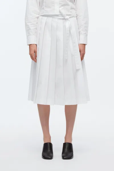 3.1 Phillip Lim Knife Pleat Belted Skirt In White