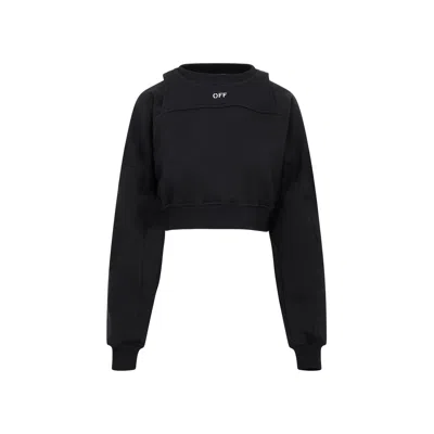 Off-white Cotton Sweatshirt With Frontal Logo