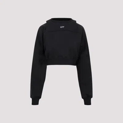 Off-white Cotton Sweatshirt With Frontal Logo