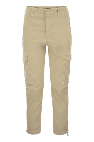 Dondup Velvet Cargo Pants - Eve In Beige