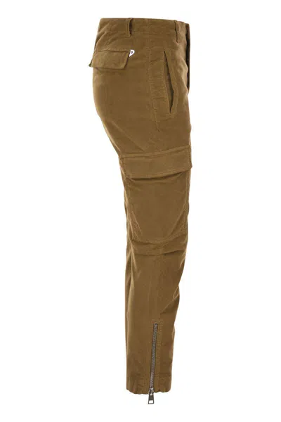 Dondup Velvet Cargo Pants - Eve In Brown