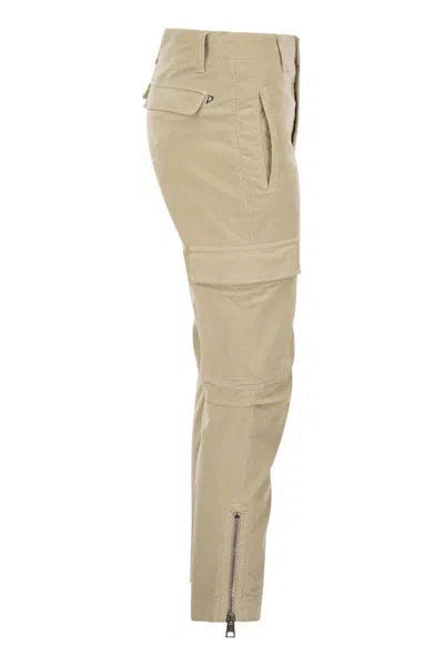 Dondup Velvet Cargo Pants - Eve In Beige