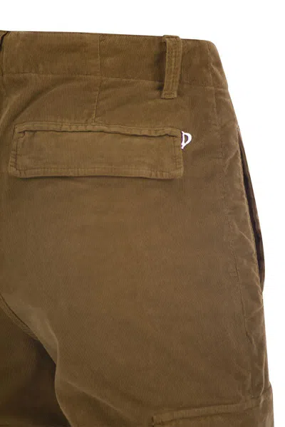 Dondup Velvet Cargo Pants - Eve In Brown