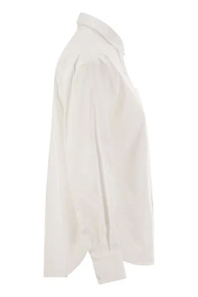 Peserico Stretch Cotton Poplin Shirt In White