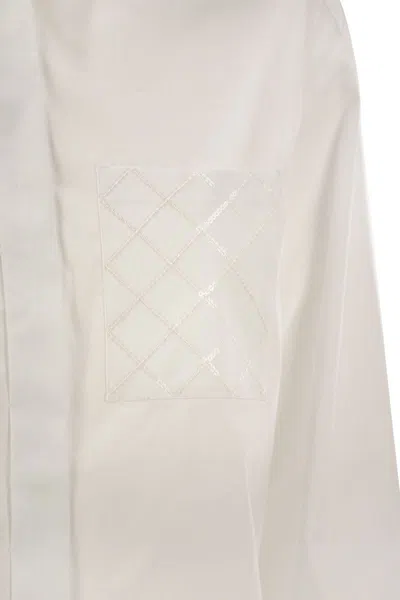Peserico Stretch Cotton Poplin Shirt In White