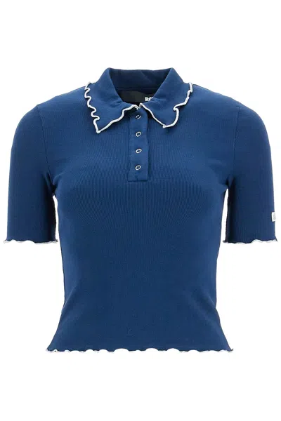 Rotate Birger Christensen Fitted Polo Shirt With Contrasting Hems