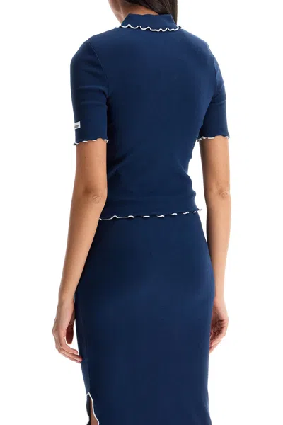 Rotate Birger Christensen Fitted Polo Shirt With Contrasting Hems