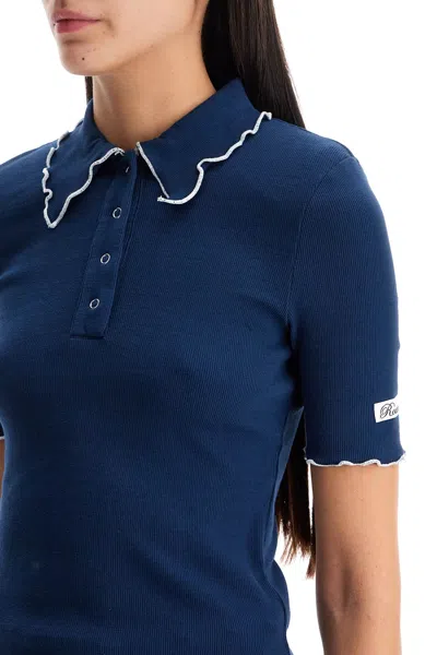 Rotate Birger Christensen Fitted Polo Shirt With Contrasting Hems