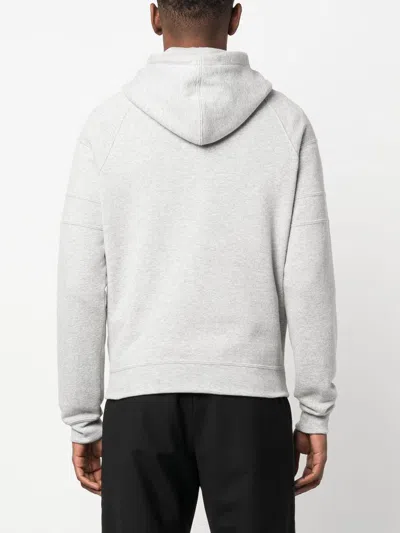 Saint Laurent Basic Hoodie In Gris Chine For Men