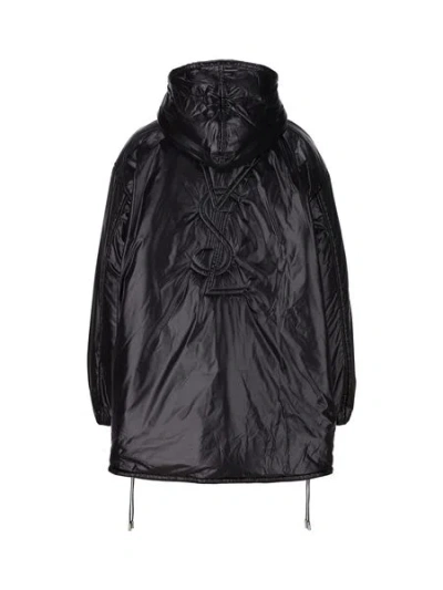 Saint Laurent Cassandre Windbreaker In Black