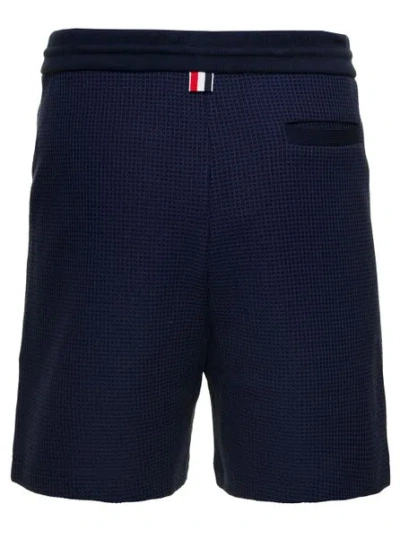 Thom Browne Classic Drawstring Logo Patch Shorts In Raffia Canvas
