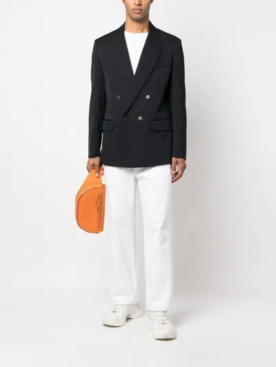 Valentino Navy Double-breasted Jacket For Men In Ss23 Collection