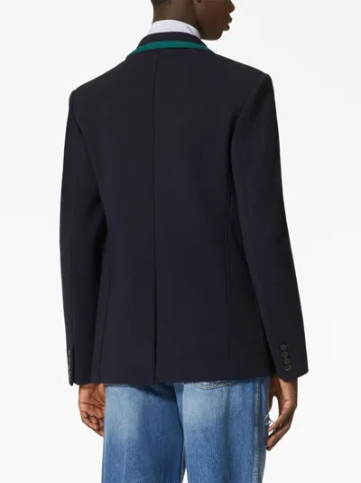 Valentino Tailored Cotton Blend Blazer With Back Slit And Sharp Lapels