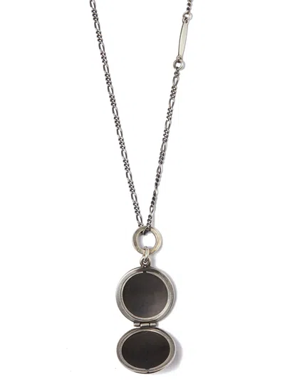 Werkstatt:münchen Stylish Silver Necklace With Pendant For Men