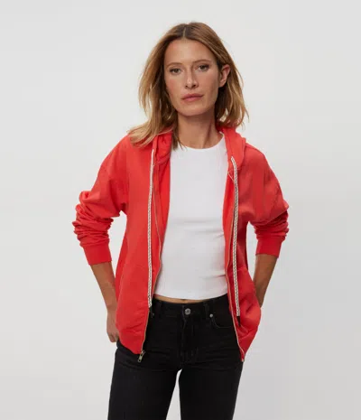 Michael Stars Naomi Zip-up Hoodie In Cherry