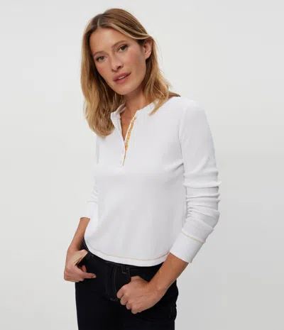 Michael Stars Lina Thermal Henley Tee In White