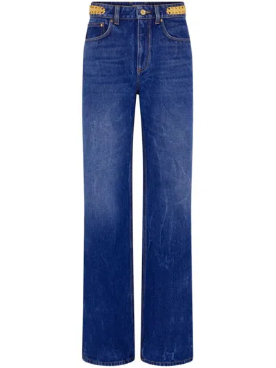 Shop Rabanne Boyfriend Jeans With Charm In Blue